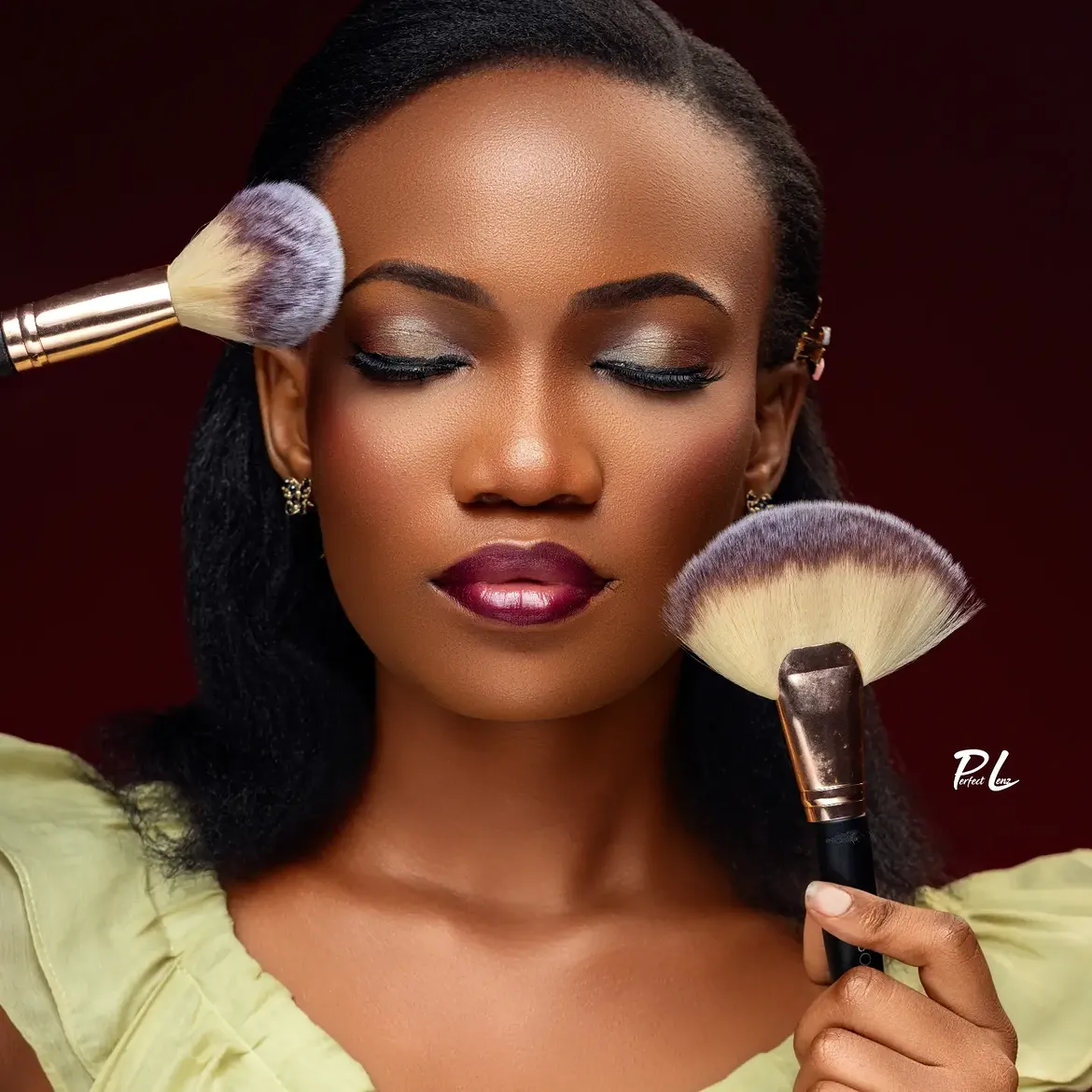 Black woman with elegant makeup portrait